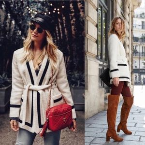 Rare! Sézane Mike Wool Coat Ecru Size 40 Medium Blogger Fave